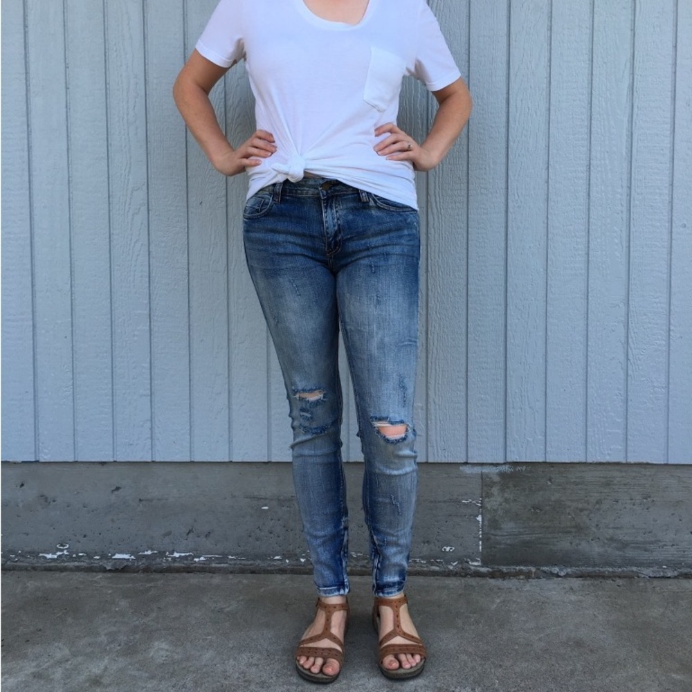 Pistola Tory Distressed Ankle Zip Skinny Jean